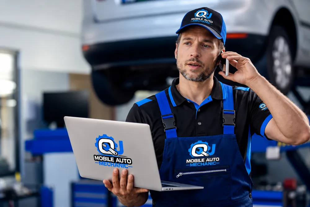 QJ mechanic caring for a vehicle