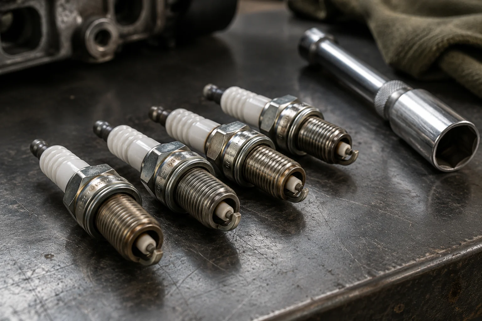 Spark plug service — illustrative service photograph